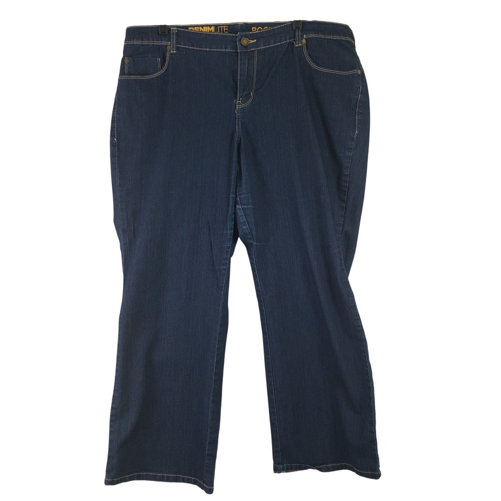 Avenue Denim Bootcut Jeans Womens 16P Blue Dark Wash Classic Stretch